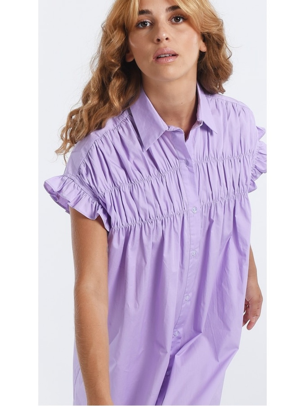Lili Sodonio Lavender Button-Up Dress